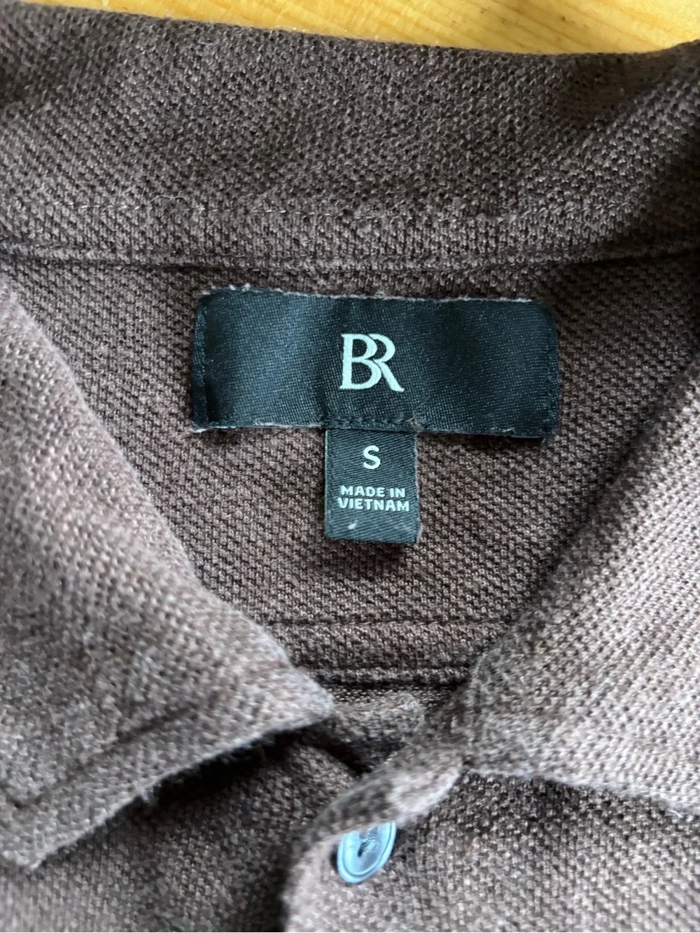 Banana Republic Brown Short-Sleeve Button-Down Knit Shirt